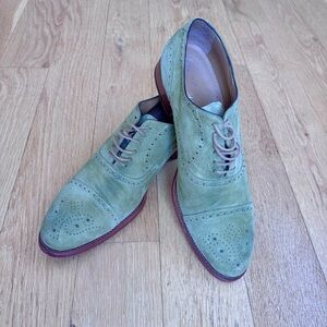 Antonio Maurizi dress shoes. Light green suede. Size 44.